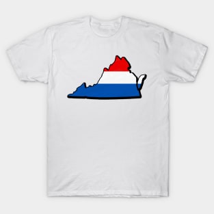 Red, White, and Blue Virginia Outline T-Shirt